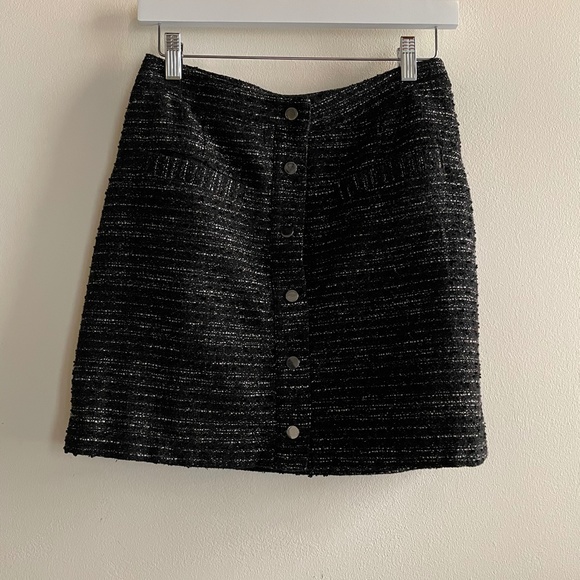 Ava High Waisted Metallic Tweed Skirt - Picture 2 of 7